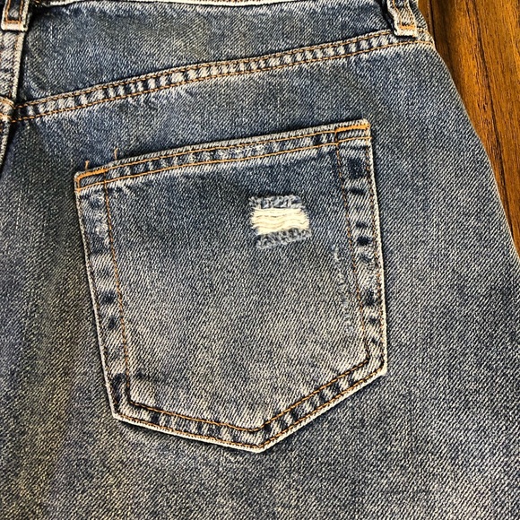 We The Free Button fly distressed denim skirt - Picture 3 of 8